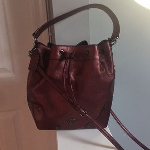 Coach: Beautiful Burgundy Metallic Bag!